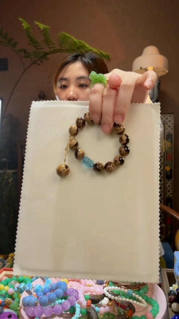 手串琥珀18K金镶嵌天然琥珀手串