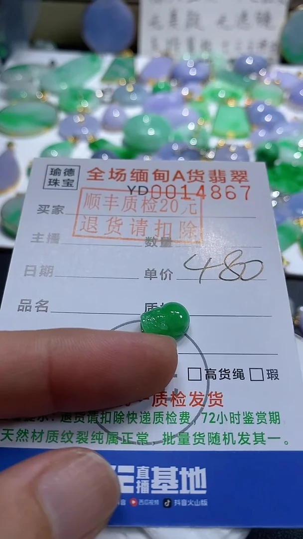 吊坠(不含链)18K金镶嵌翡翠貔貅