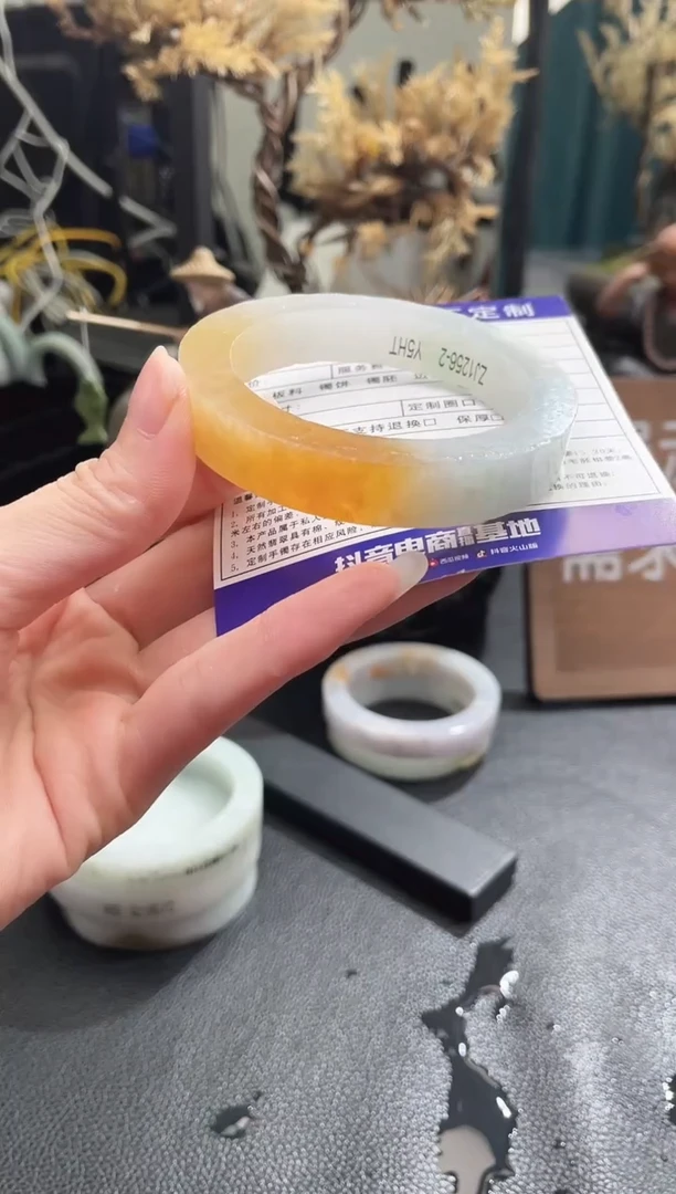 未镶嵌手镯定制翡翠流*定制手镯不退不换