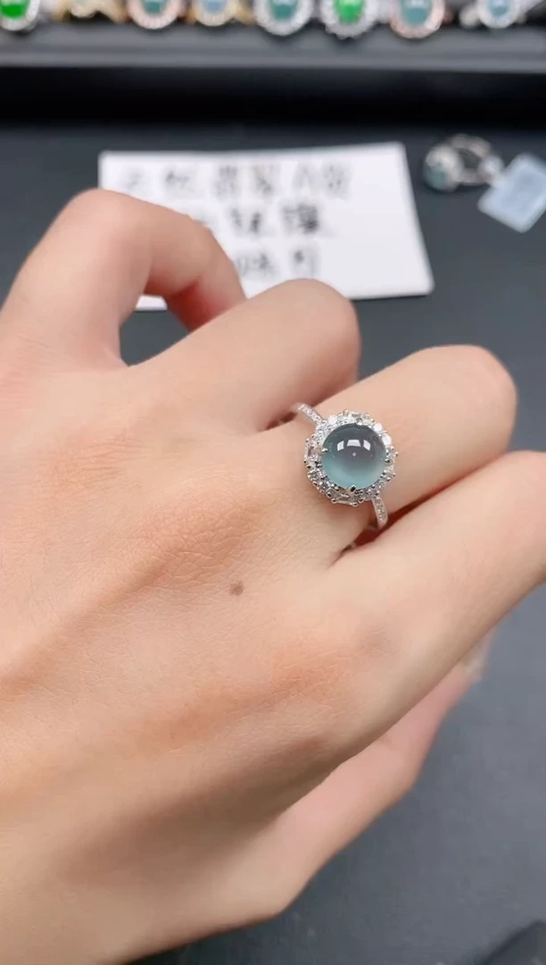 银S925镶嵌戒指翡翠11111