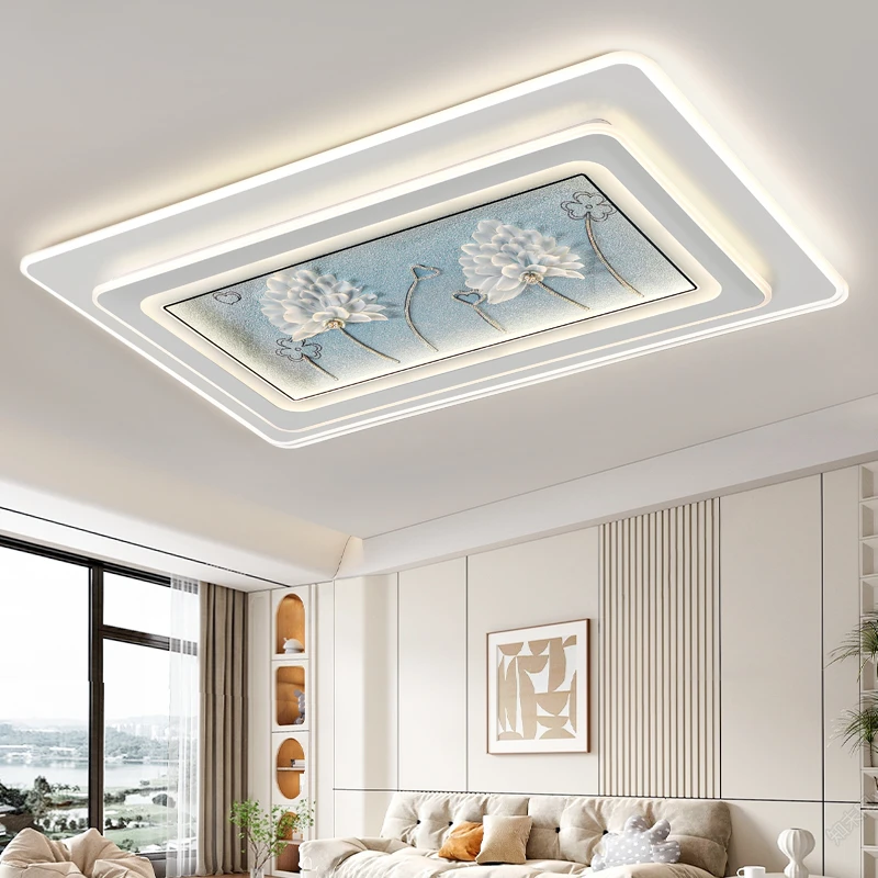 LED客厅灯家用长方形吸顶灯简约大气实体店款广东中山灯具2025款