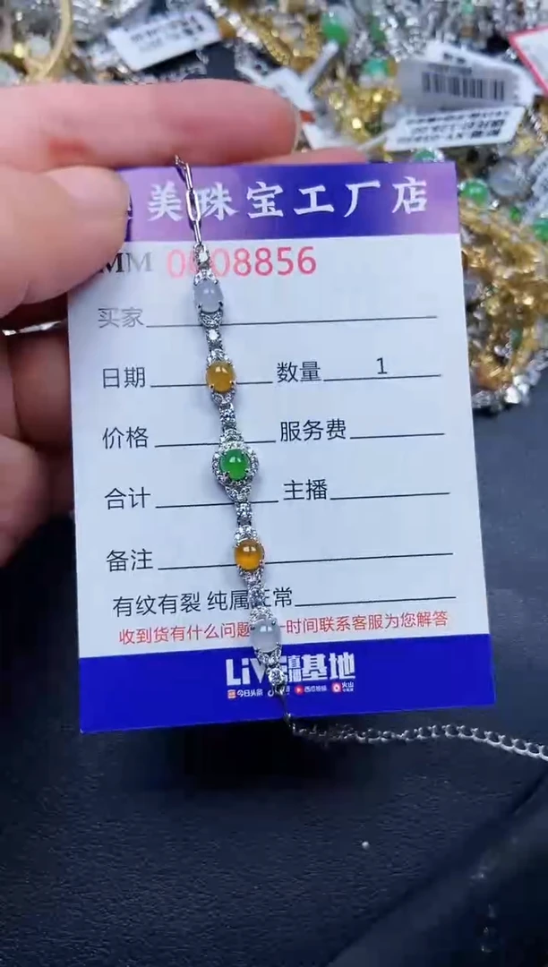 翡翠银S925镶嵌颈饰8856