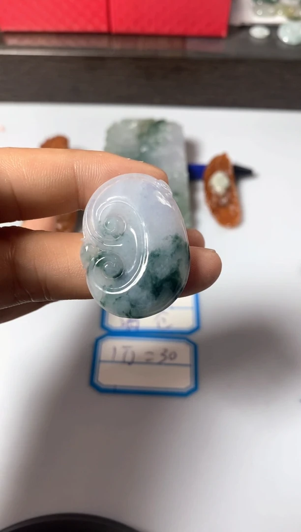 翡翠裸石翡翠挂件吊坠-24
