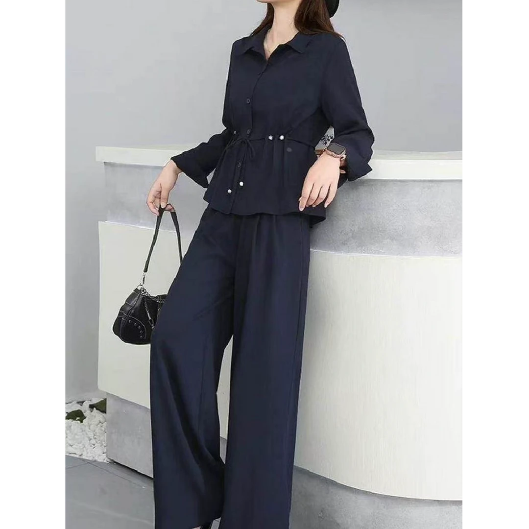 秋季新款套装女时尚洋气减龄上衣+阔腿裤两件套#1267