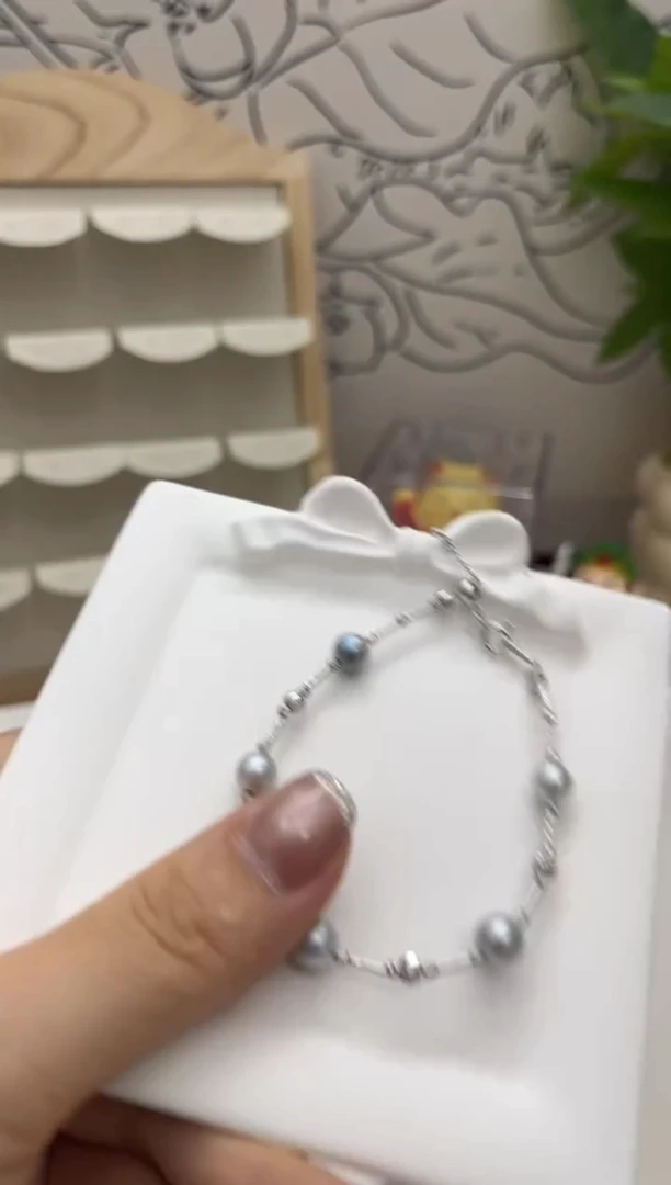 18K金镶嵌手链海水珍珠手链