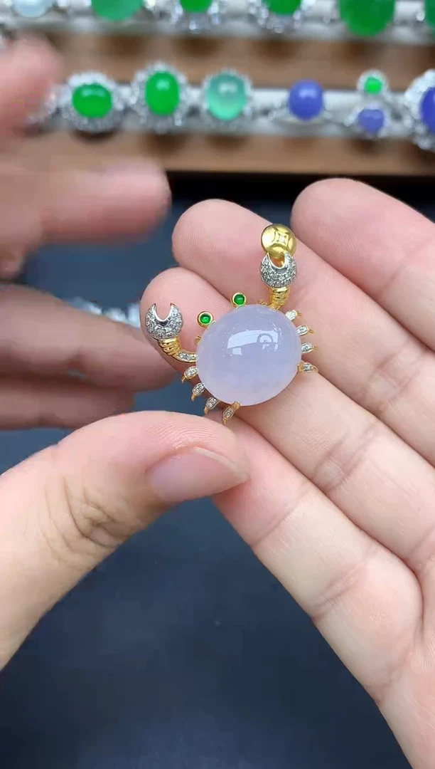 颈饰18K金镶嵌翡翠519-中国好珍宝