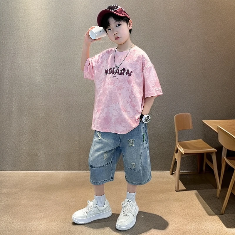 套装童装男童短袖T恤夏装新款儿童上衣夏季潮牌中男童夏装套装