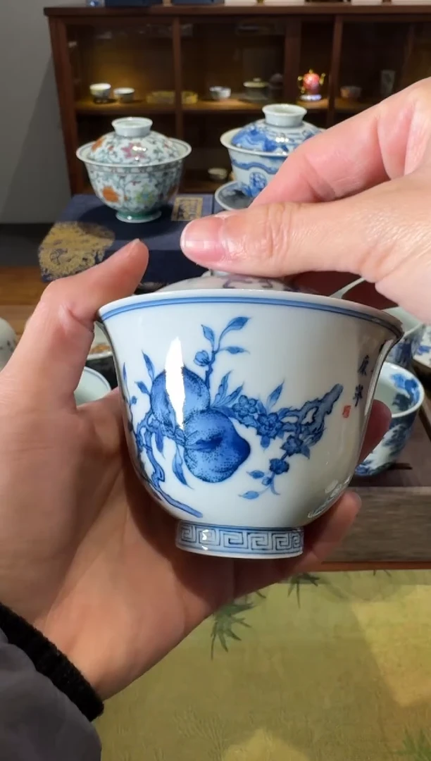 【闪购商品】杯钟家窑福寿康宁盖碗