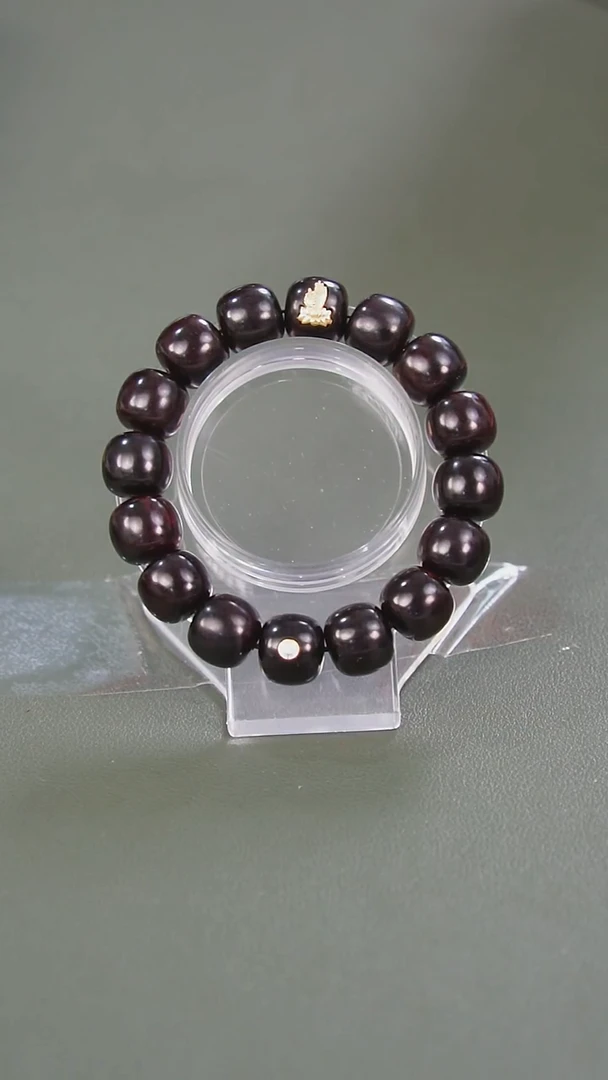 【闪购商品】檀香紫檀（小叶紫檀）手串银S925镀金镶嵌13*14 XY45213