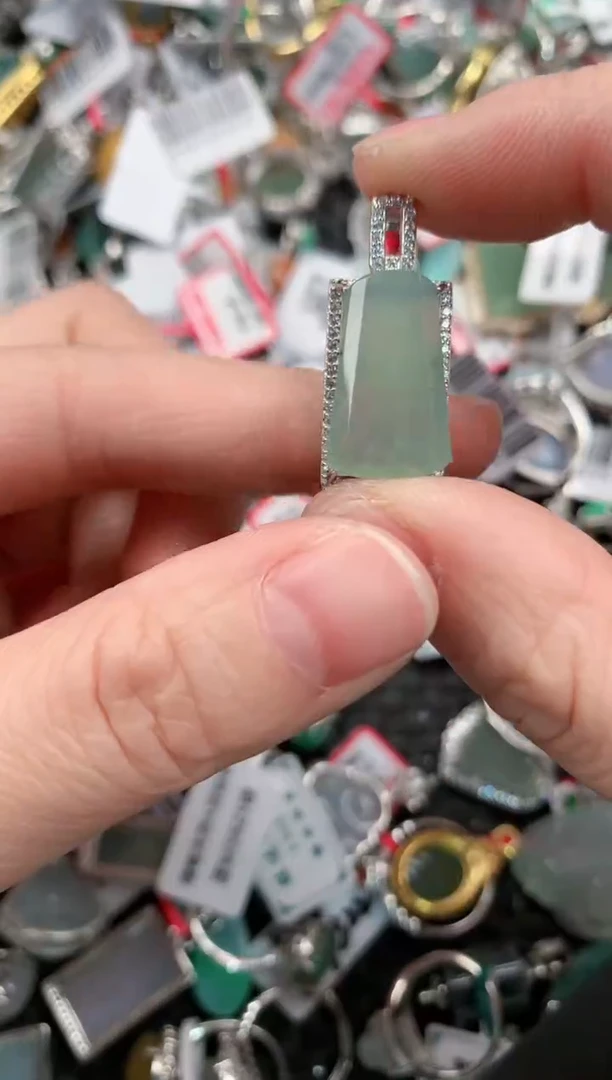 银S925镶嵌戒指翡翠555---10