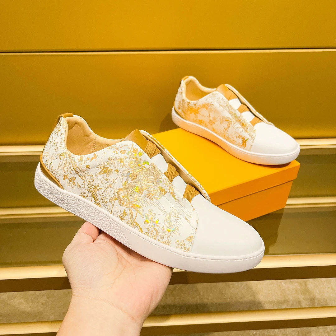 干净感痞帅男鞋透气圆头一脚蹬板鞋休闲板鞋拼色耐磨青少年轻质