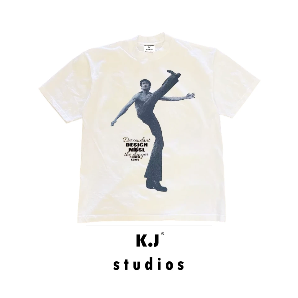 KJstudios 260克重磅小龙 2025SS龙年限定复古印花短袖T恤