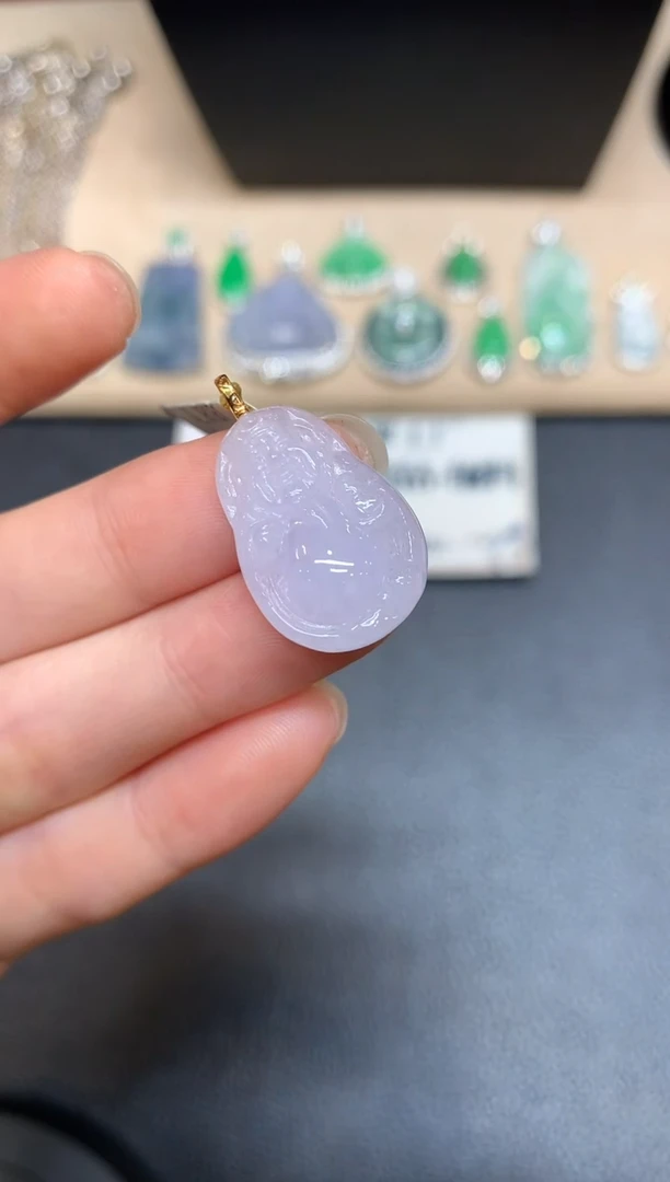 【闪购商品】翡翠颈饰18K金镶嵌财神【无服务费