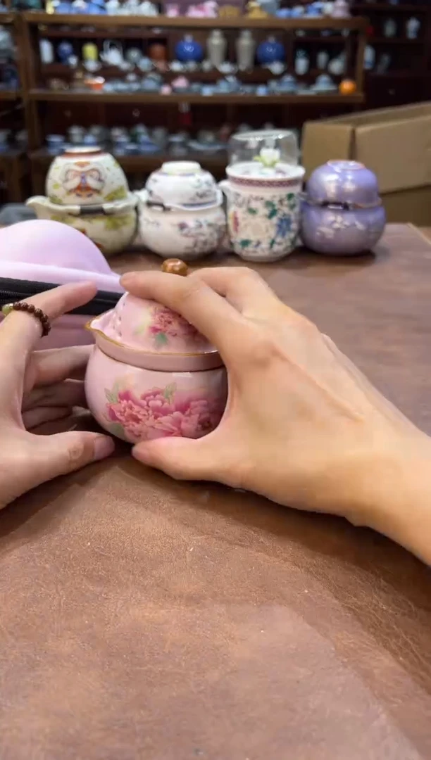 真的很便宜超好看会开片的旅行茶具