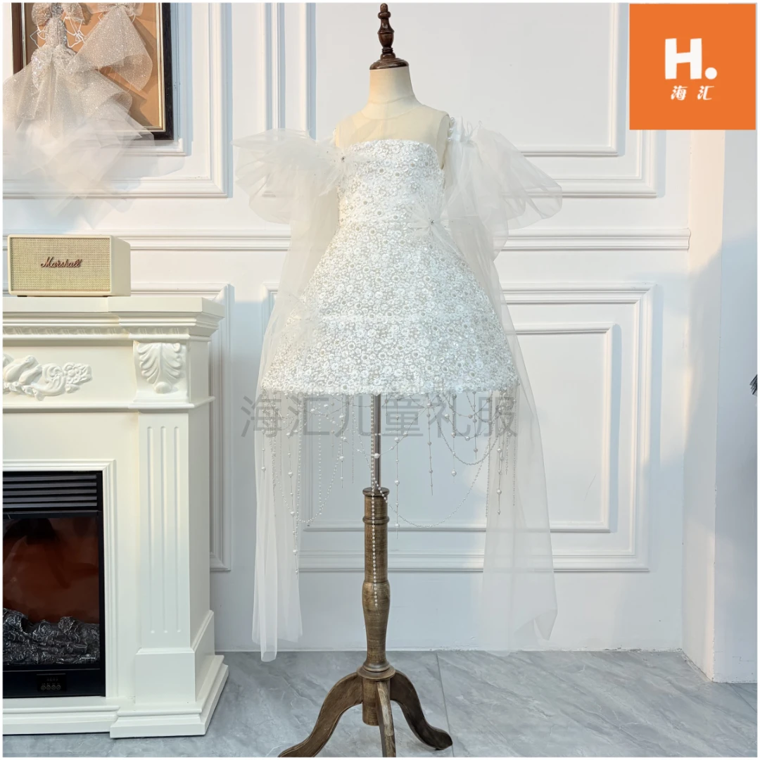 【八音盒】白色女童生日公主裙惊喜盒子设计师款走秀高端定制女童