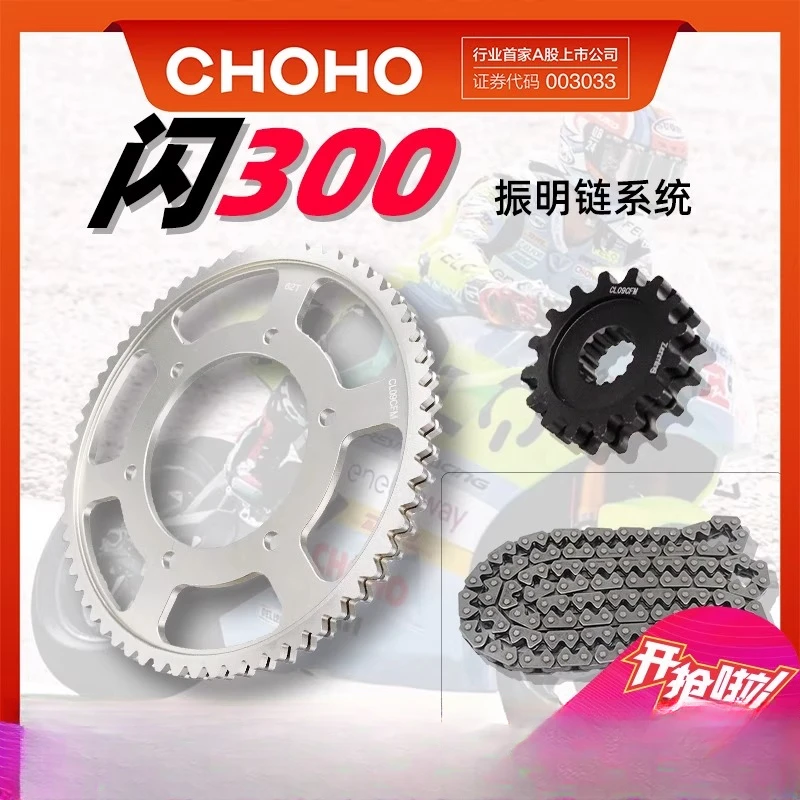 适用于摩托车闪300振明链降噪油封链条套装