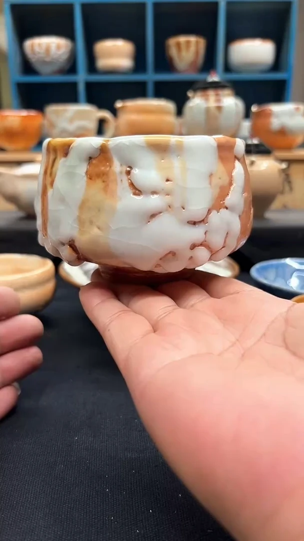 净窑手作柴烧志野 茶碗