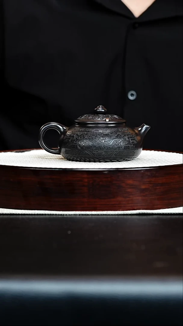 茶壶紫砂宜兴原矿紫砂寒江