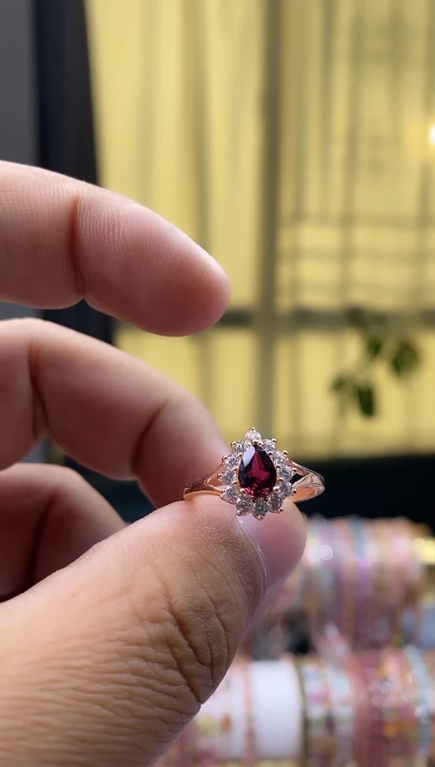 【闪购商品】碧玺戒指银S925镶嵌345354345354