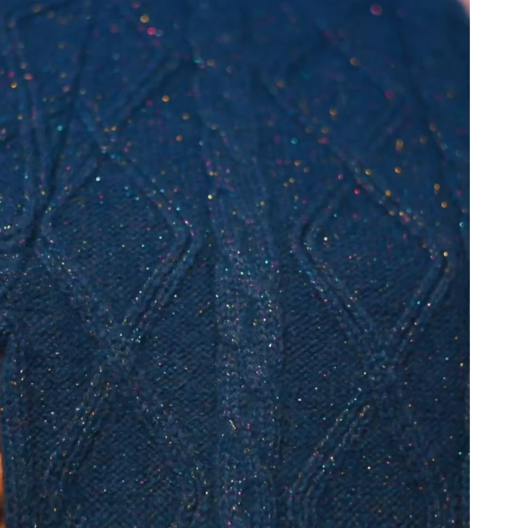 兔绒麻花纹直筒裤