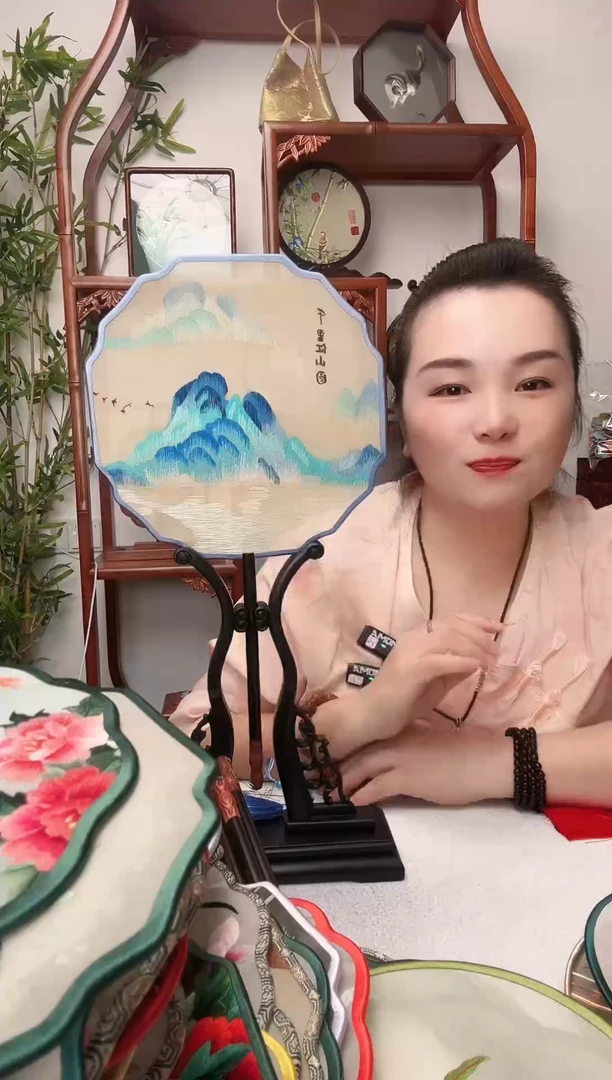 刺绣团扇-双面绣花