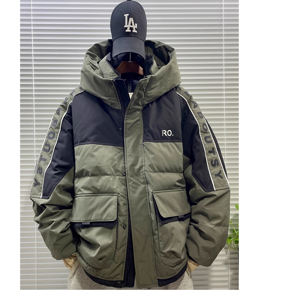 秋冬轻奢工装派克羽绒服男士短款2026新款秋冬加厚白鸭绒冬装外套
