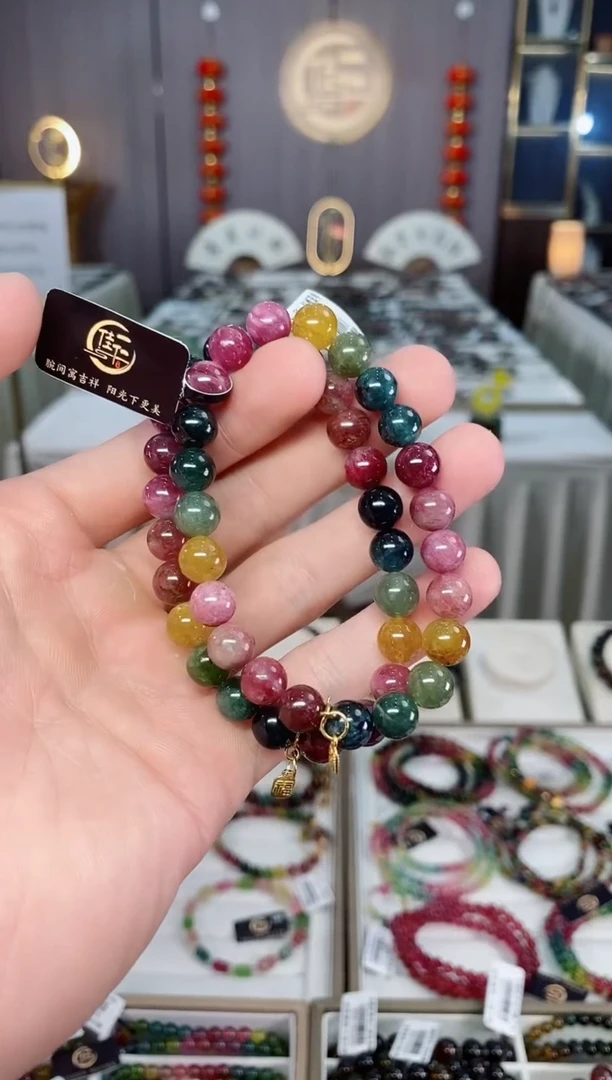 未镶嵌老矿碧玺单圈手串8mm+碧玺xion多样性发一条