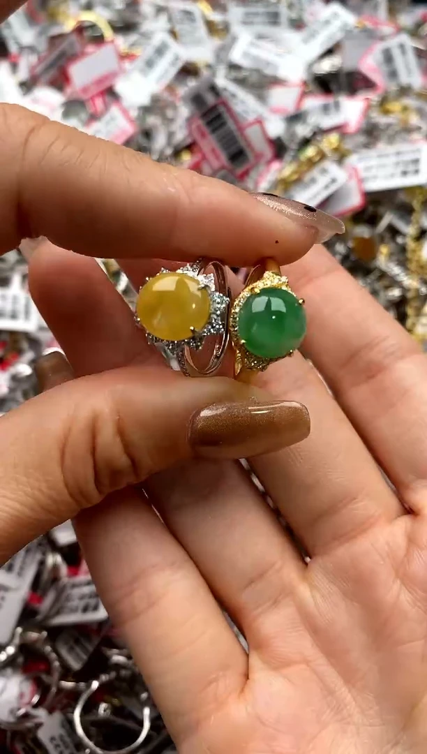 【闪购商品】翡翠戒指银S925镶嵌222222222      3
