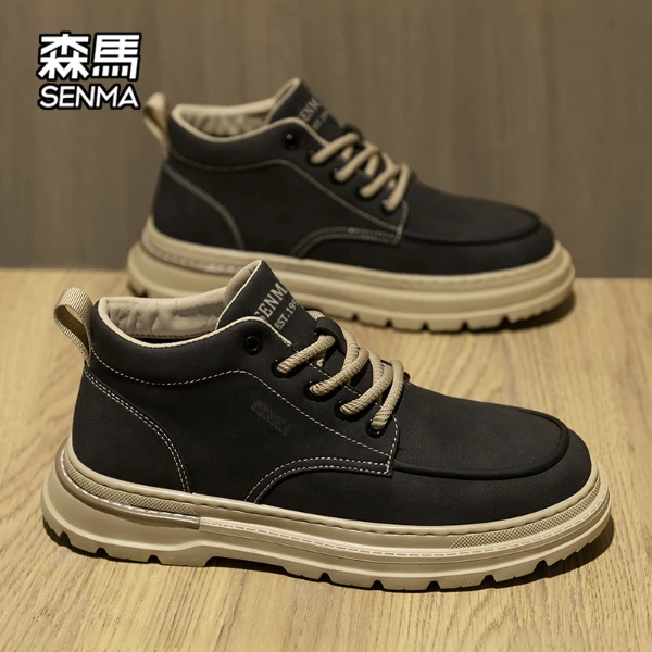 SENMA/森马夏季新款马丁靴时尚户外工装靴休闲防滑耐磨百搭男潮鞋