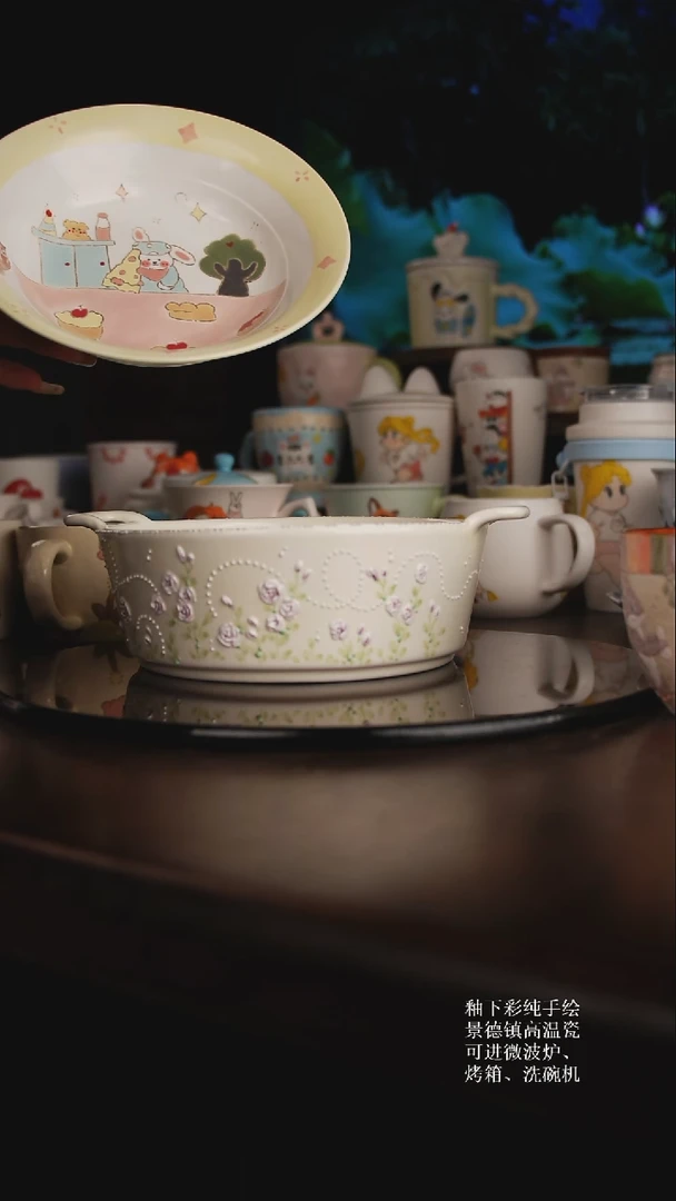 釉下彩可爱文创杯子