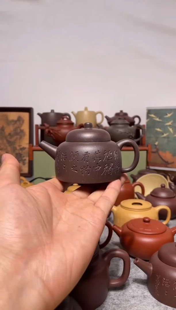 茶壶紫砂微瑕大水潭天青曼生百纳140cc