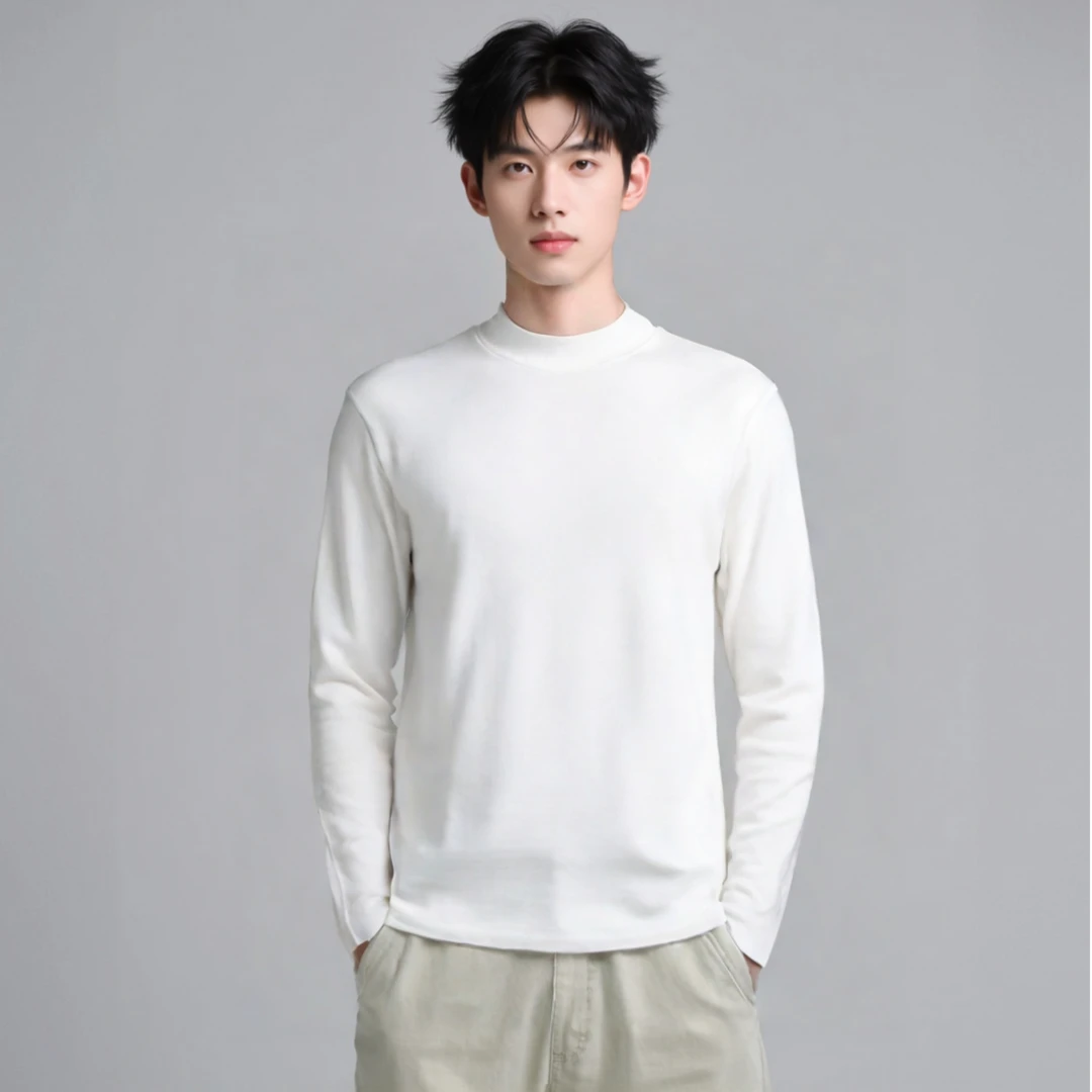 【真德绒·升级】 秋冬半高领磨毛抗静电保暖长袖T恤男女同款打底衫