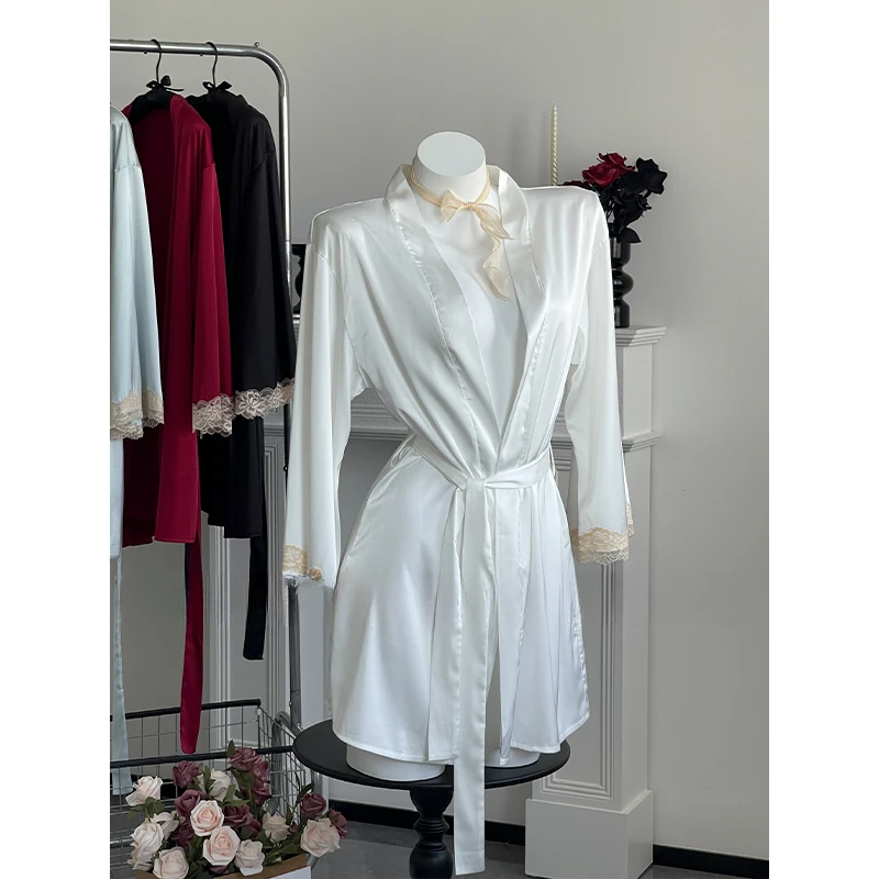 「梦露」法式气质高级感居家睡裙舒适睡袍女纯欲性感蕾丝外袍居家服