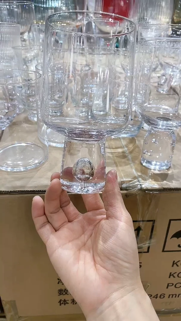【闪购商品】水晶玻璃1只底部实心气泡水杯