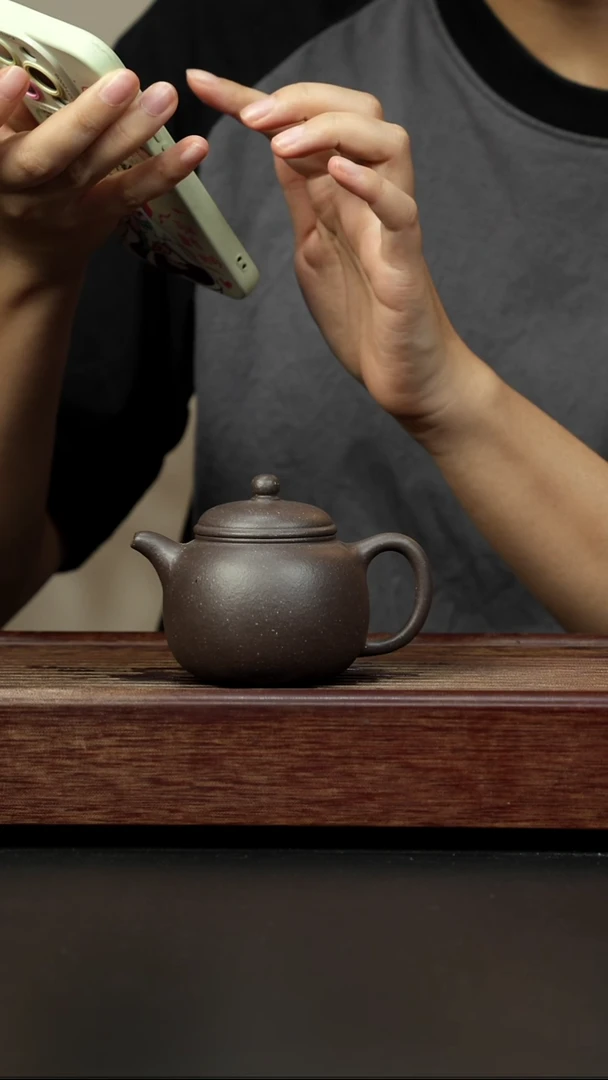 紫砂茶壶粗砂千禧紫泥 匏樽