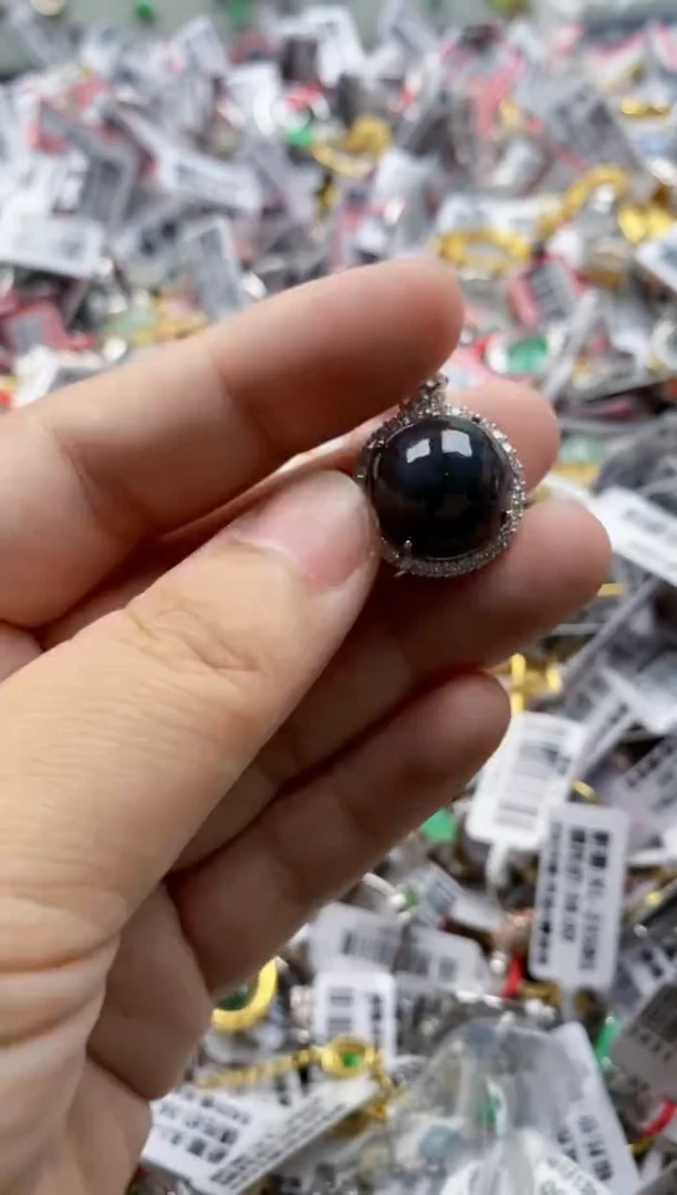 翡翠戒指银S925镶嵌4444---8