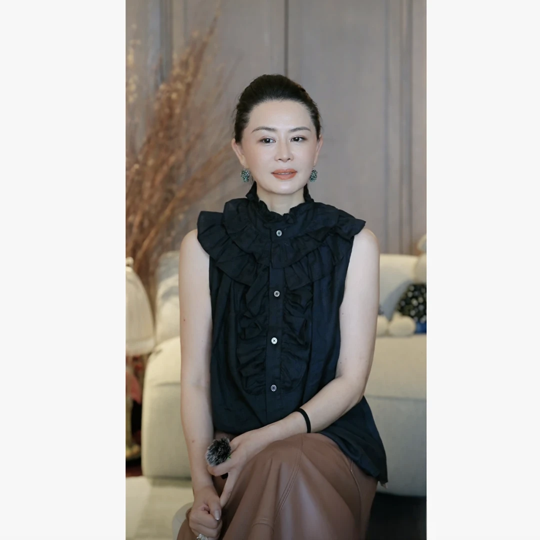 璇之恋·王璇【可可无袖衫】黑色花边领