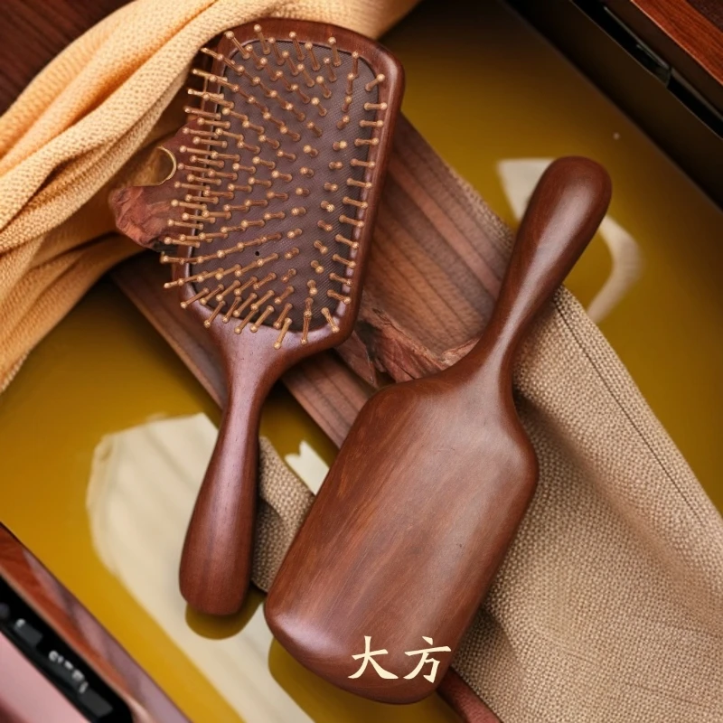 天然金丝檀木气垫气囊梳子木质美发梳头皮女人按摩梳子