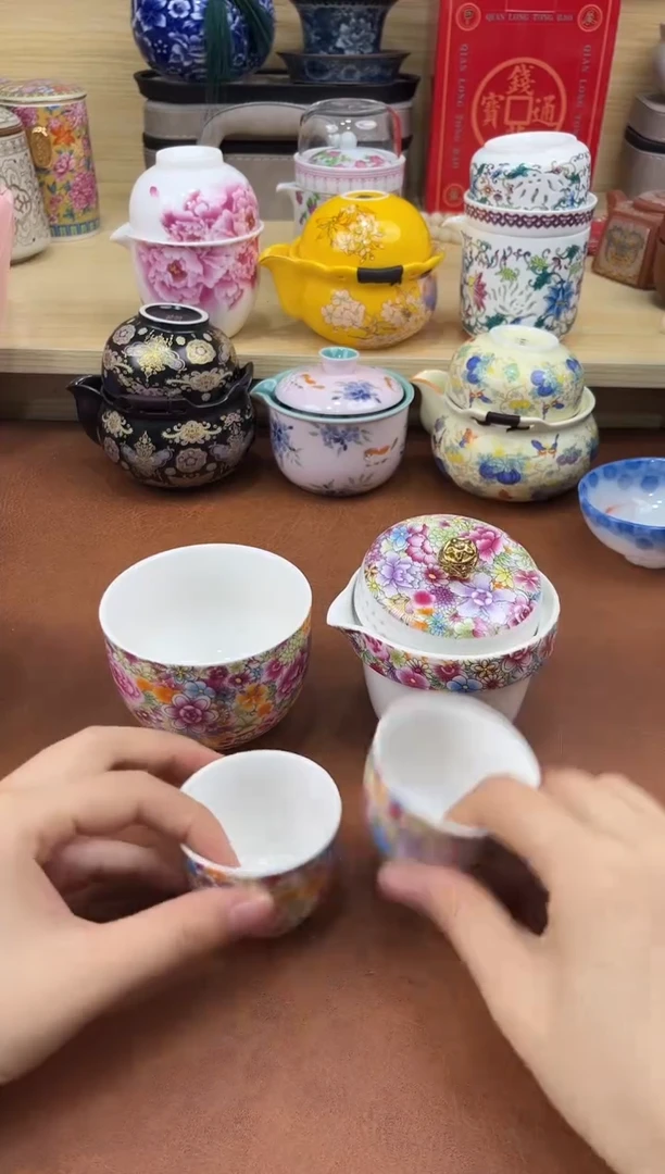 陶陶瓷茶具摆件旅行套组