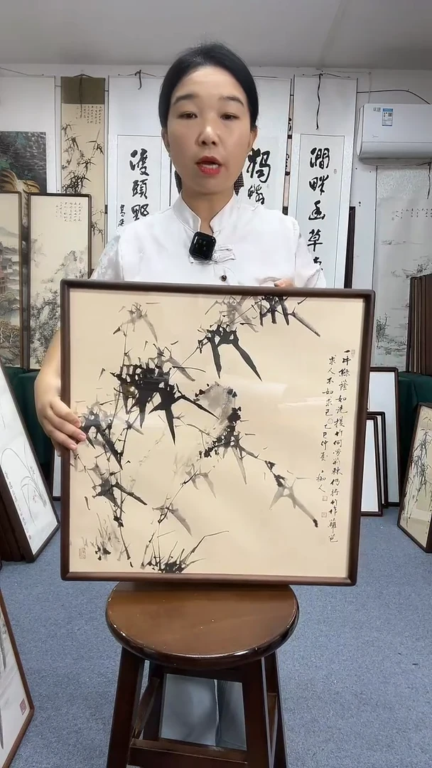 国画52*52实木画框京东包邮手绘