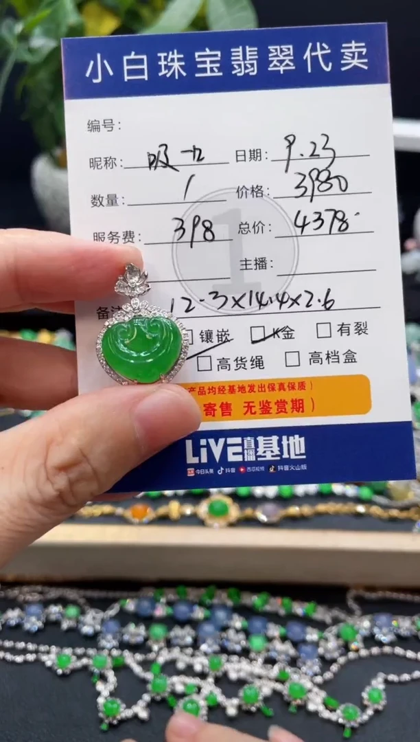 吊坠(不含链)18K金镶嵌翡翠吸****贝吊坠