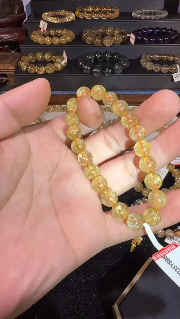 未镶嵌手串发晶SJ-726金发晶9m+