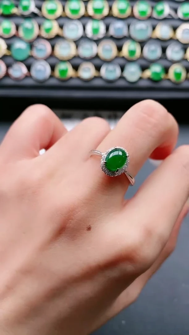 【闪购商品】翡翠戒指银S925镶嵌111111