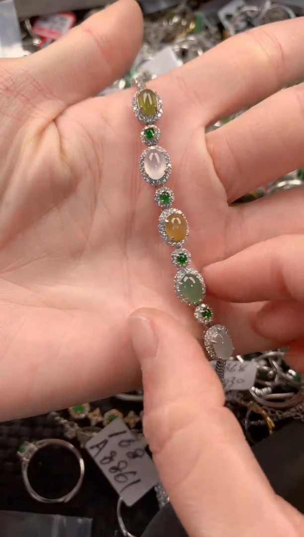 银S925镶嵌戒指翡翠888  3