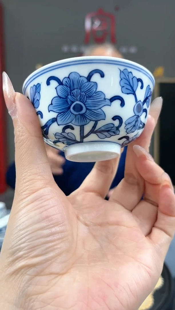 【闪购商品】官窑瓷画院518官窑瓷画院花卉主人杯