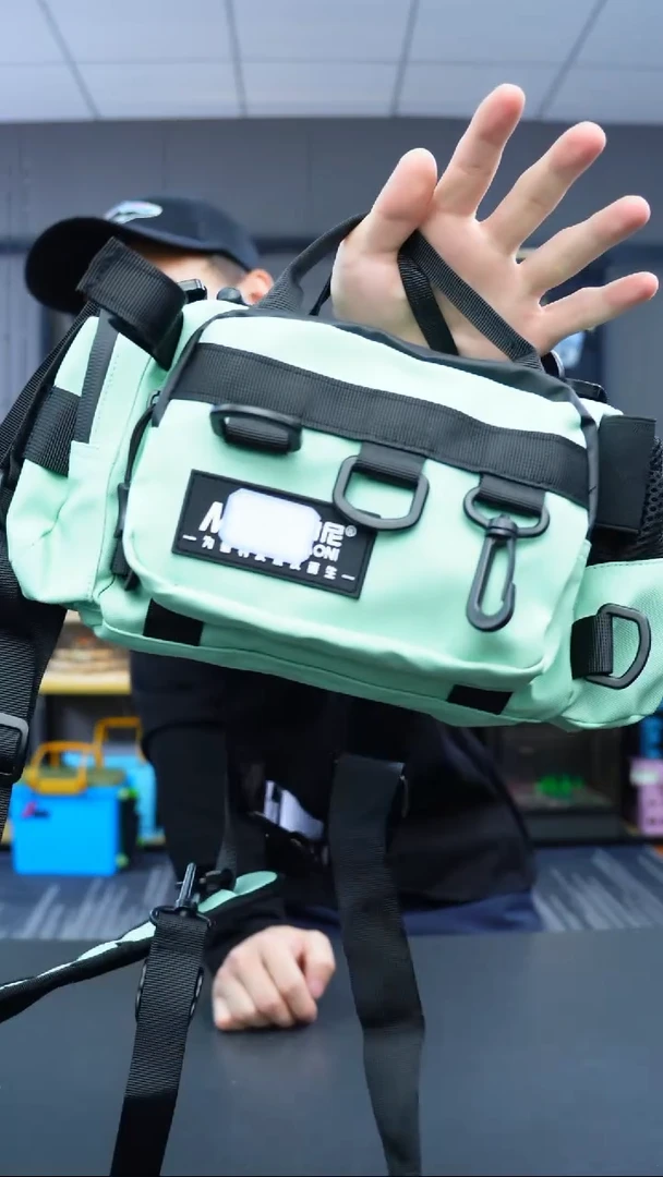 路亚腰包挎包防雨水多功能路亚包（淡青色）