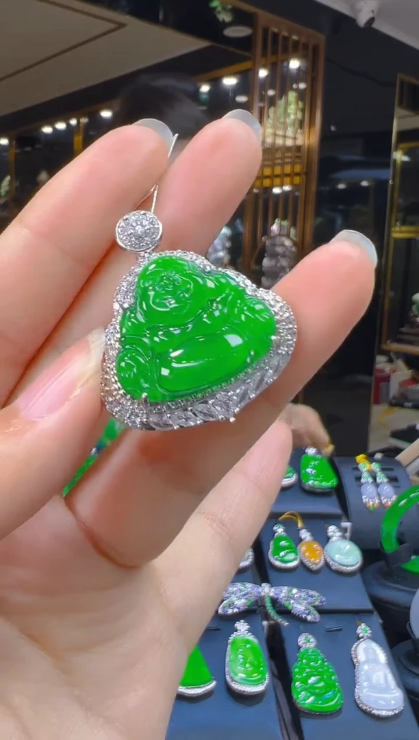 翡翠银S925镶嵌吊坠(赠链)085（多样性发其一）