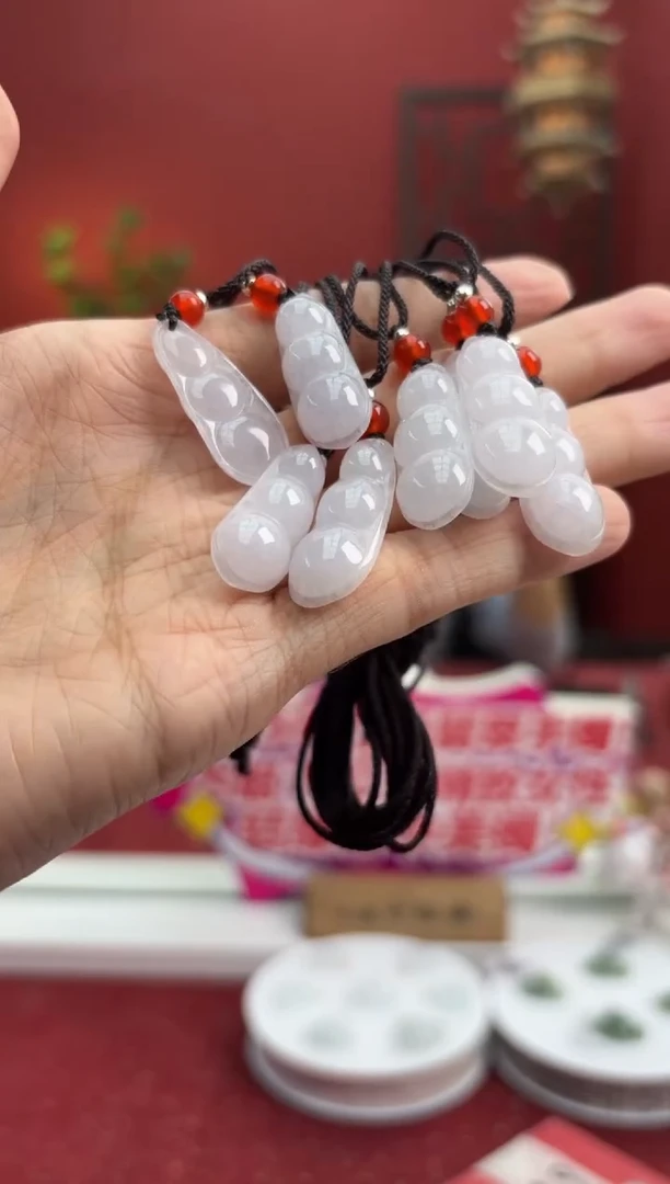颈饰未镶嵌翡翠104337/翡翠豆子/多样性发一 编绳