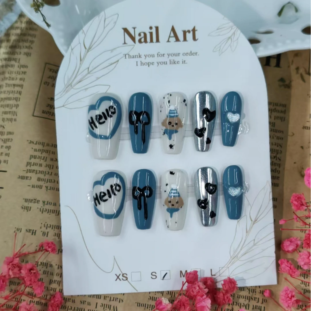 【全疆包邮055】高级纯欲纯手工穿戴甲ins风穿戴式可爱时尚渐变