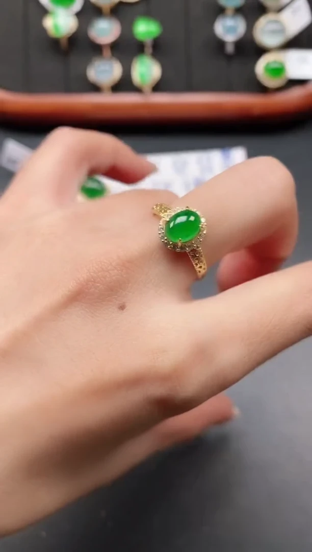 银S925镶嵌戒指翡翠11111111